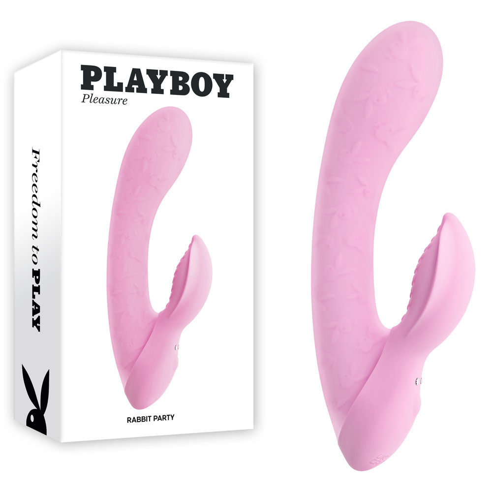 Playboy Pleasure Rabbit Party - 15.2 cm USB rechargeable rabbit vibrator with box packaging.