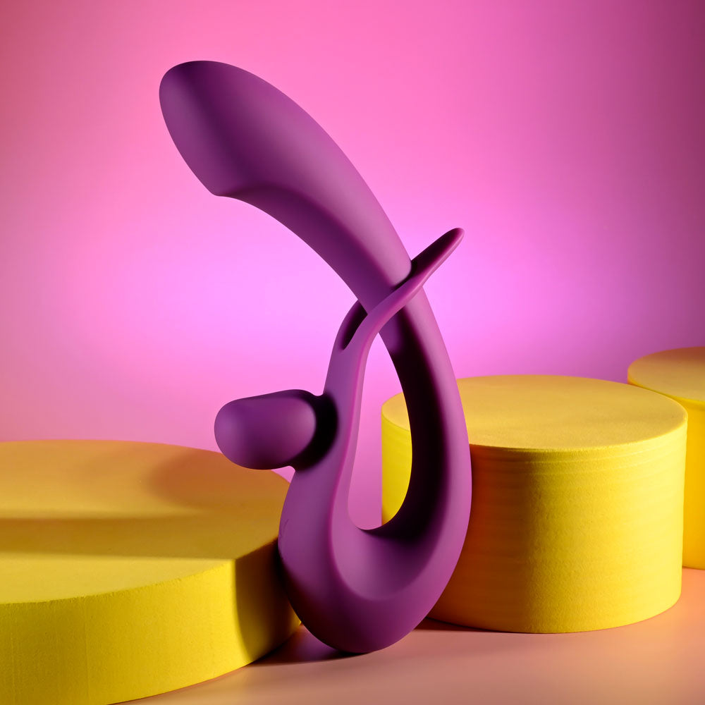 Playboy Pleasure CHA CHA SLIDE -  20 cm USB Rechargeable Rabbit Vibrator on colorful background