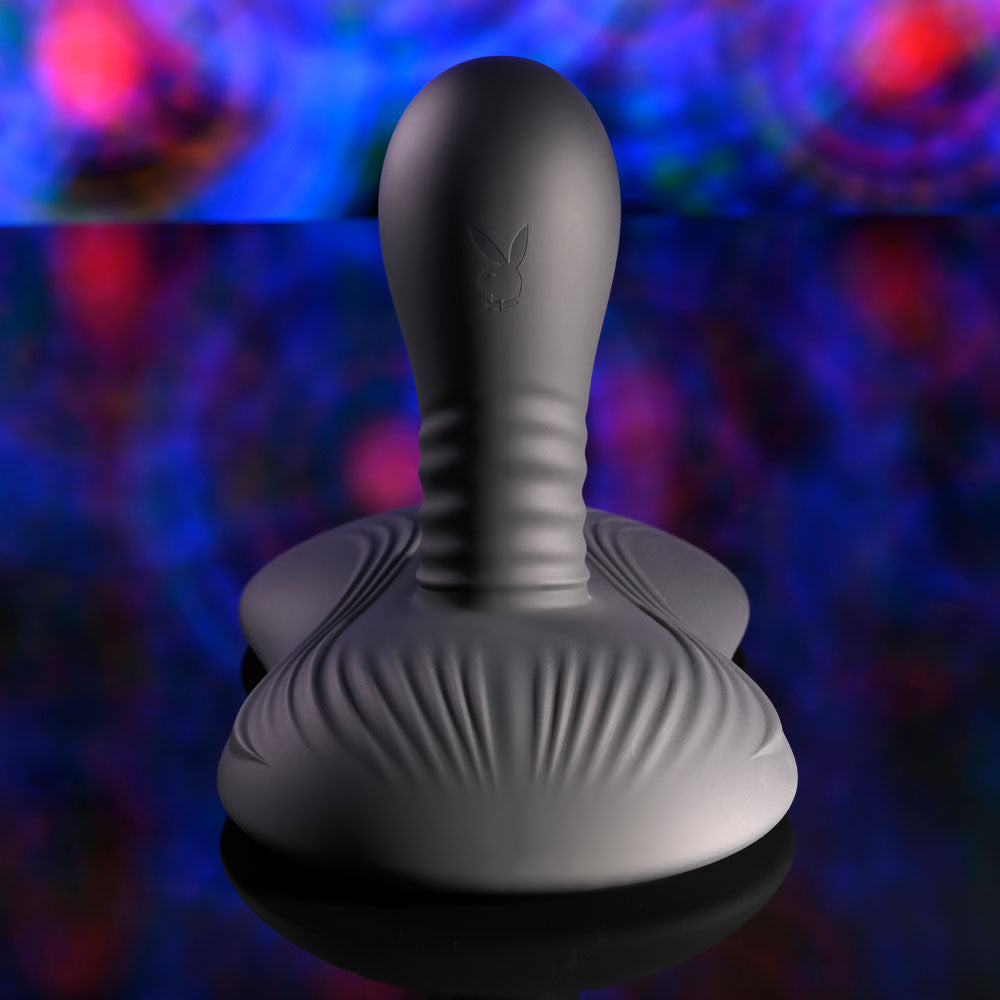 Playboy Pleasure SITTIN & SPINNIN - USB Rechargeable Spinning Vibrator & Grinder Pad with Remote