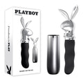 Playboy Pleasure BUNNY ON THE GO - /Chrome 18.6 cm USB-C Rechargeable Vibrator with sleek packaging.