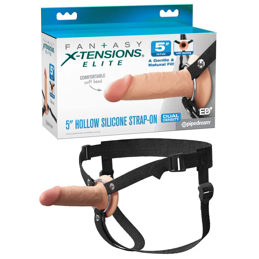 Fantasy X-Tensions Elite 5'' Silicone Hollow Strap-On -  -  14 cm Hollow Strap-On Pipedream Discreet Intimate Essentials.