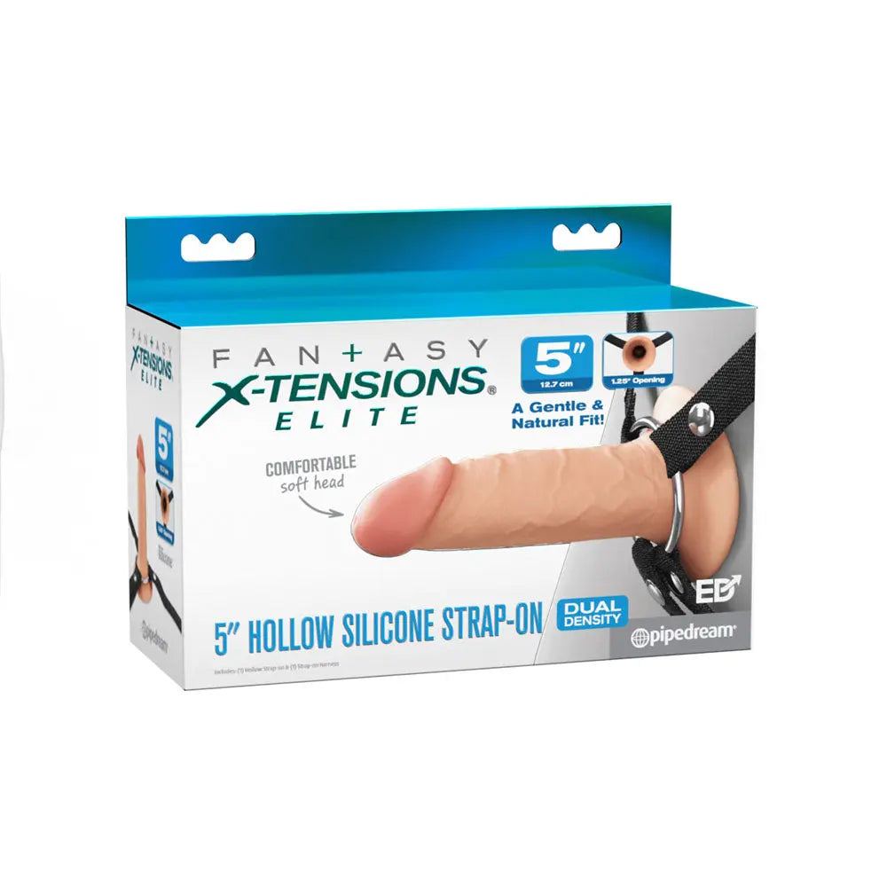 Fantasy X-Tensions Elite 5'' Silicone Hollow Strap-On -  -  14 cm Hollow Strap-On Pipedream Discreet Intimate Essentials.