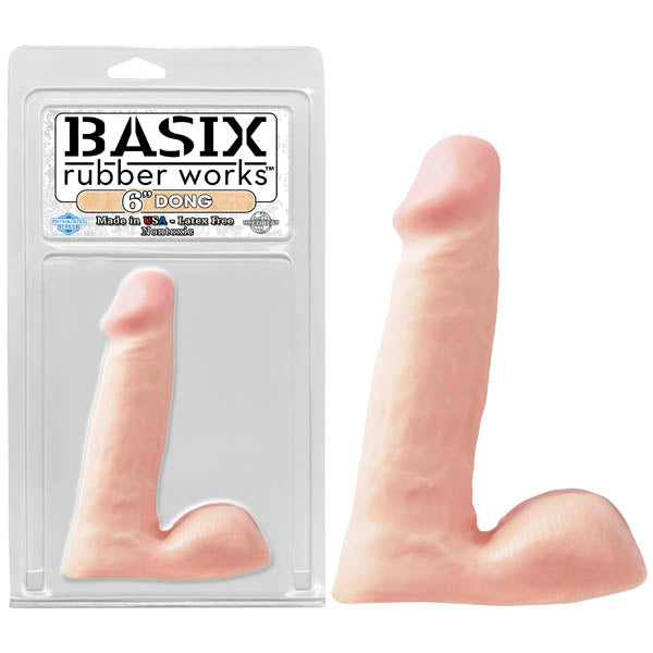 Basix Rubber Works 6'' Dong -  15.25 cm (6'') Dong packaging featuring a realistic rubber design.
