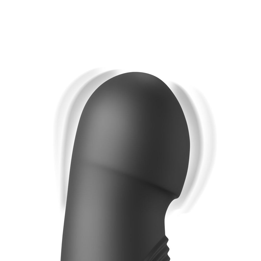 Fetish Fantasy Series Pogo Thruster - USB Rechargeable 23.5 cm Gyrating Rabbit Vibrator close-up showing soft tip and vibrations.