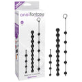 Anal Fantasy Collection Beginner's Bead Kit - beginner anal bead kit with three sets of black beads.