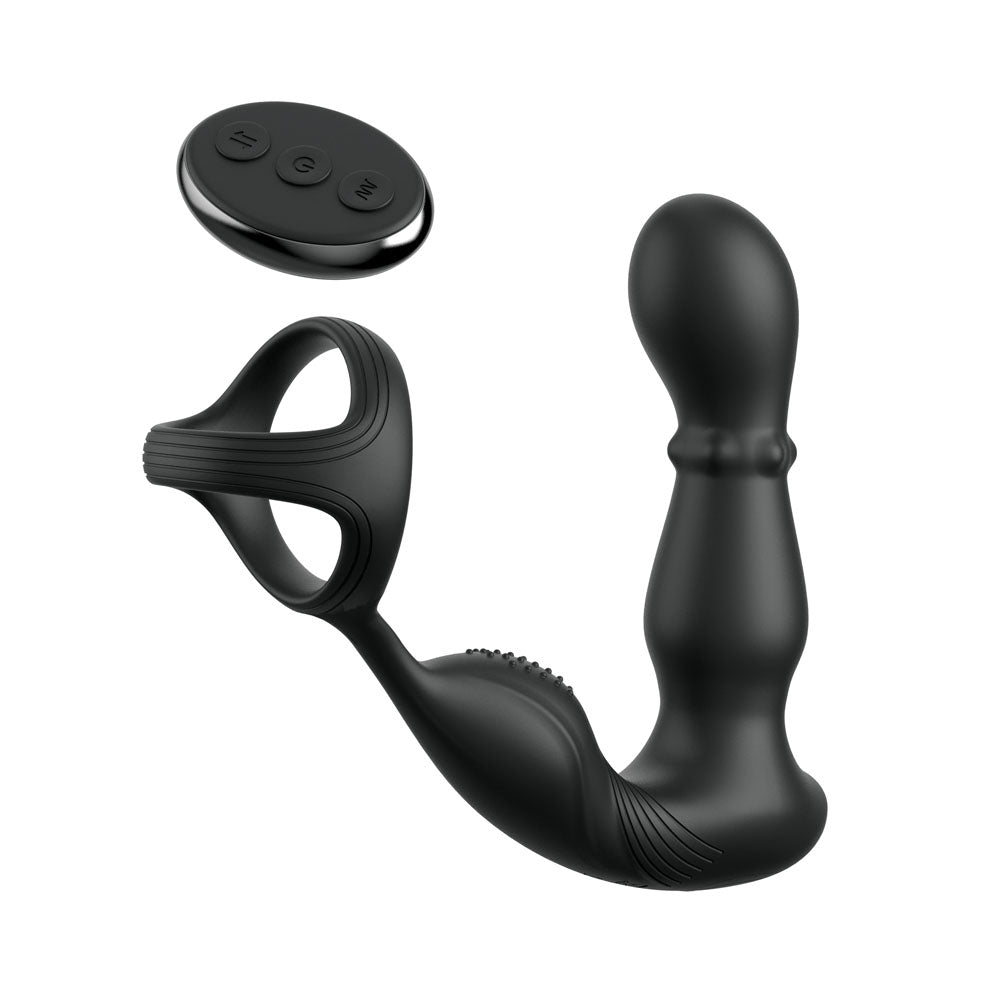 Anal Fantasy Elite Ass-Gasm Slide & Glide - USB rechargeable prostate massage toy with remote control for enhanced pleasure.