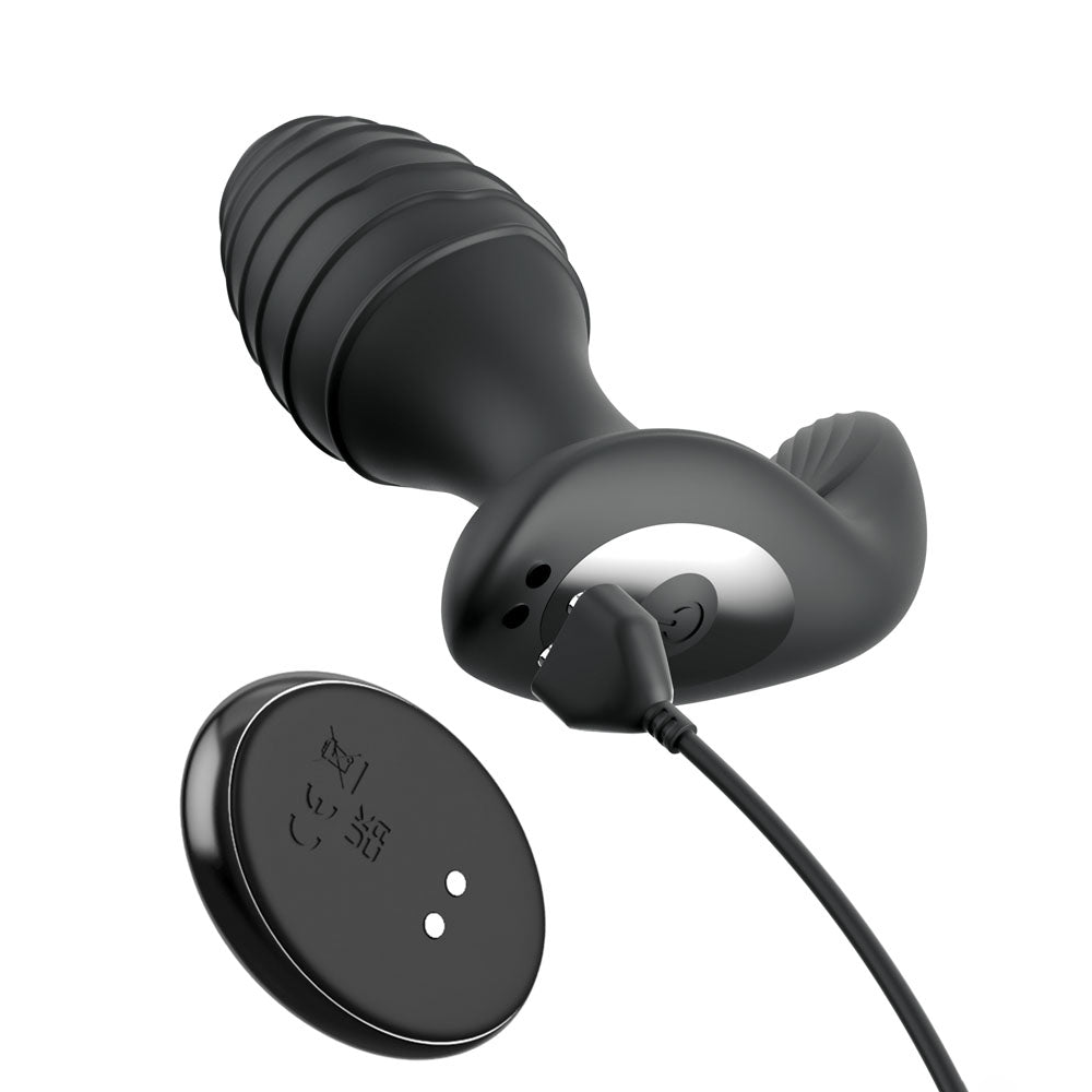 Anal Fantasy Elite Gyro-Milk Pro -  -  USB Rechargeable Gyrating Butt Plug with textured design and remote control