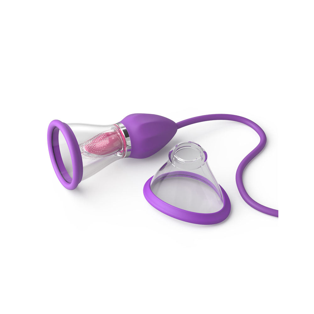 Fantasy For Her Her Ultimate Pleasure Max -  USB Rechargeable Vibrator with Flicking Stimulator in purple design.