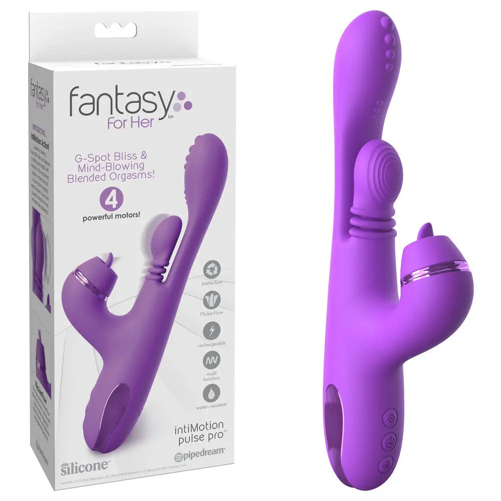 Fantasy For Her IntiMotion Pulse Pro -  24 cm USB Rechargeable Swirling & Flicking Rabbit Vibrator Pipedream Discreet Intimate Essentials.