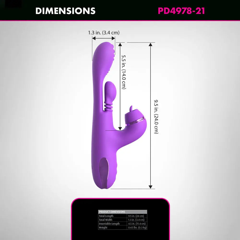 Fantasy For Her IntiMotion Pulse Pro -  24 cm USB Rechargeable Swirling & Flicking Rabbit Vibrator Pipedream Discreet Intimate Essentials.