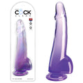 King Cock Clear 10'' Cock with Balls -  -  25 cm Dong, translucent dildo with realistic design, sexual novelty toy.