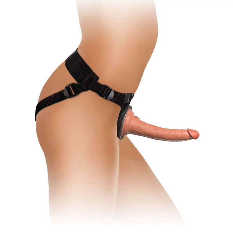 King Cock Elite Comfy Silicone Body Dock Kit - Body Dock Strap-On Harness with Tan 17.8 cm Dong Pipedream Discreet Intimate Essentials.