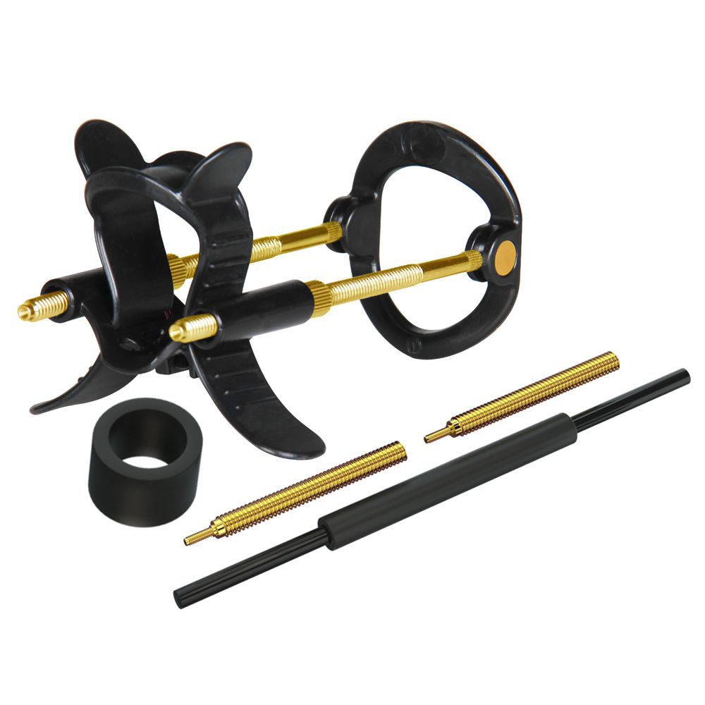 LuvPump Max Fit Hybrid Penis Extender -  -  Penis Extender Kit components including traction device and adjustable parts.