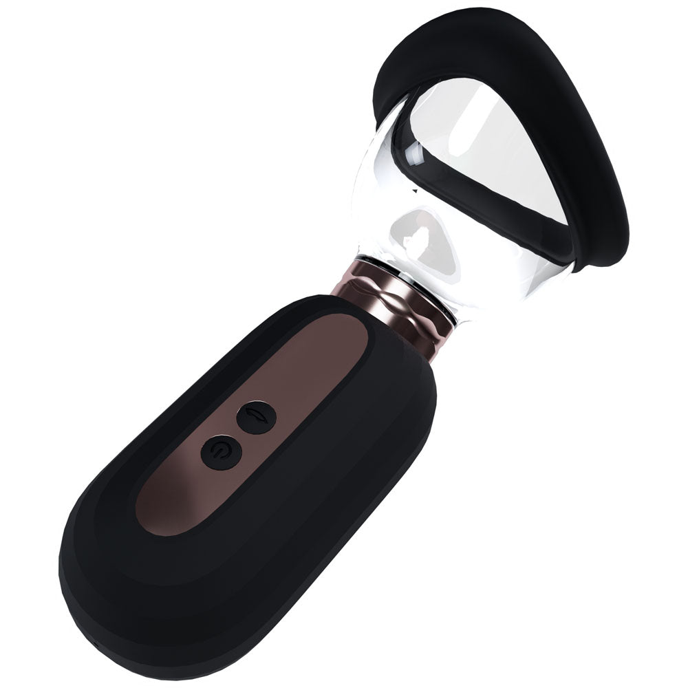 PUMPED Dazzling Auto Ladies Pump -  -  USB Rechargeable Ladies Pump shown from above with sleek black design.