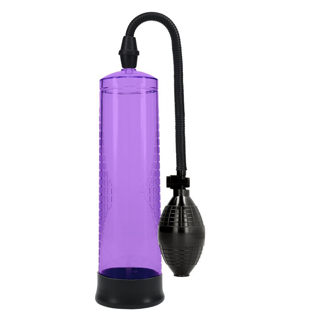 PUMPED Basic Pump 1 -  -  Penis Pump in purple color with a black bulb for enhanced pleasure.