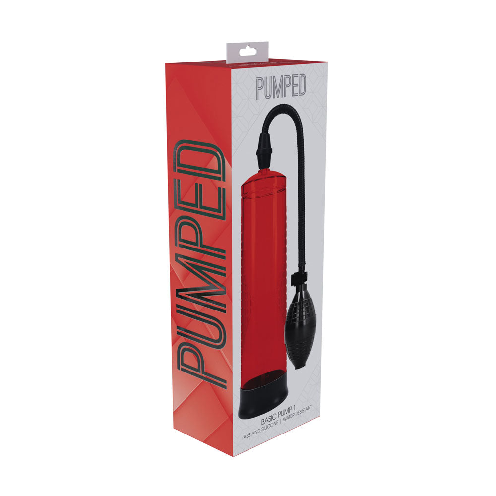 PUMPED Basic Pump 1 -  -  Penis Pump in a vibrant packaging, designed for enhanced male pleasure.