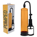 PUMPED Basic Pump 2 - Orange - Orange Penis Pump with box, designed for improved erections and temporary enlargement.