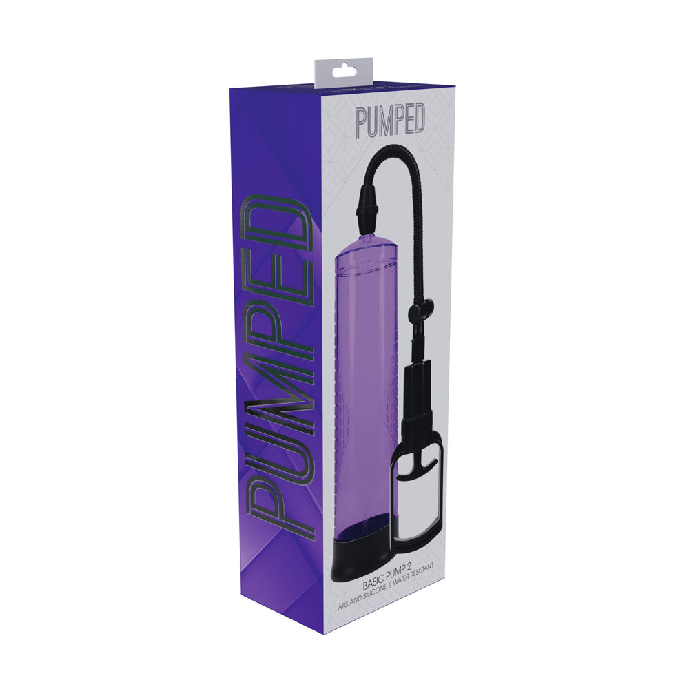 PUMPED Basic Pump 2 -  -  Penis Pump packaging showcasing vacuum device for enhanced erection support.