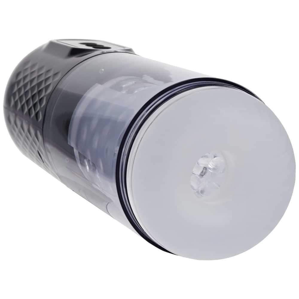 PUMPED Vortex - Gunmetal - Gunmetal Grey/Clear USB Rechargeable Sucking Rotating and Thrusting Auto Masturbator