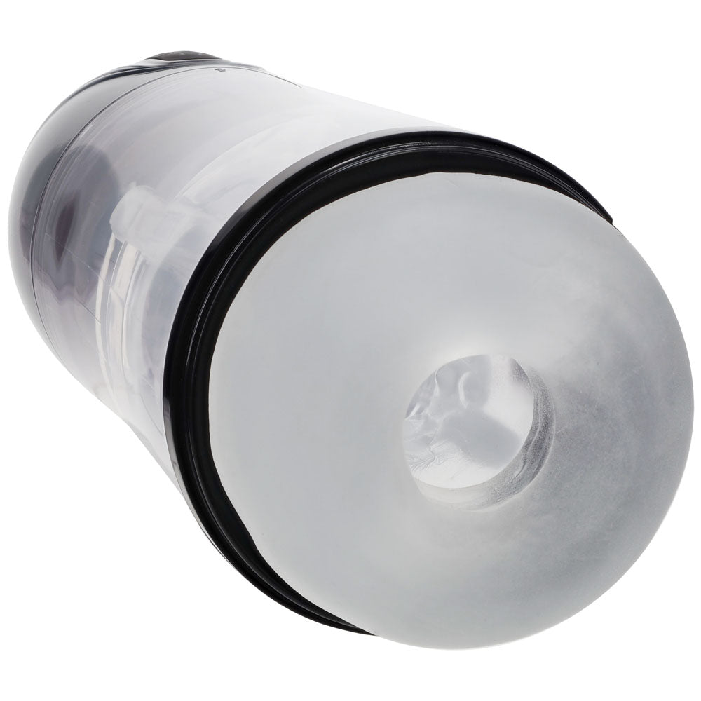 PUMPED SonicPull - Gunmetal - Gunmetal Grey/Clear USB Rechargeable Sucking And Vibrating Auto Masturbator view.