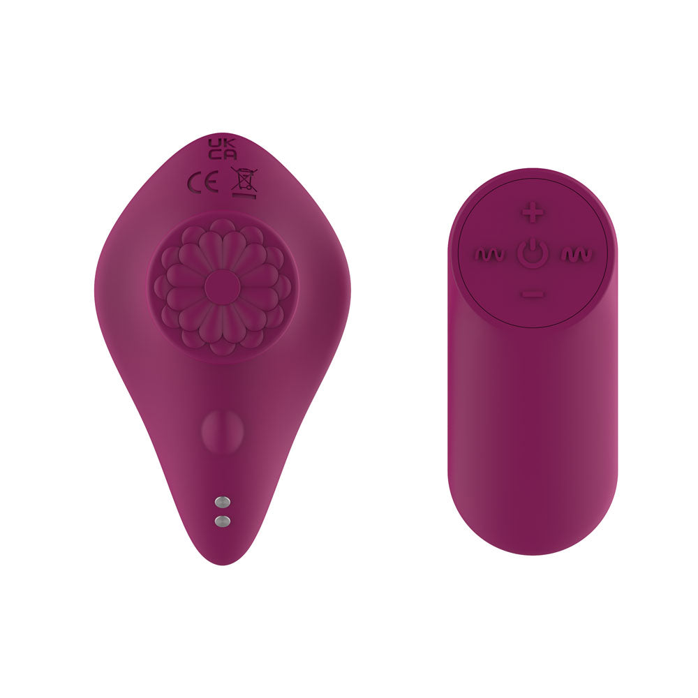 Passion Play Magnet Panty Vibe with Remote - remote control panty vibrator in flirty purple color.