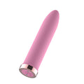 Passion Play rechargeable vibrating bullet in pink, USB rechargeable, designed for targeted stimulation and discreet use.