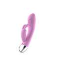 Passion Play Silicone Rabbit Vibrator in pink, 18.6 cm USB rechargeable silicone rabbit vibrator for intimate pleasure.