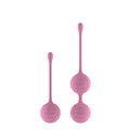 Passion Play Silicone Kegel Ball Set featuring two soft pink silicone kegel balls for pelvic floor training.