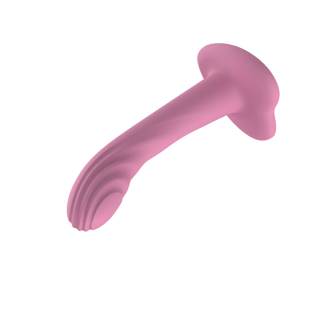 Passion Play Liquid Silicone Textured Dildo in vibrant pink, showcasing unique texture for enhanced pleasure, textured silicone dildo.