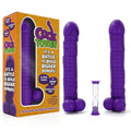 Cock Tower - Party Block Game with purple stacks and hourglass timer for fun adult party entertainment.