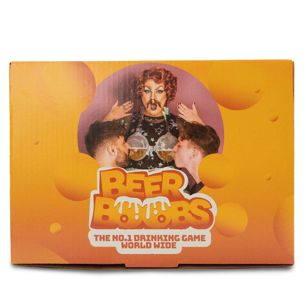 Beer Boobs - Drinking Game box featuring a colorful design and players ready for fun.