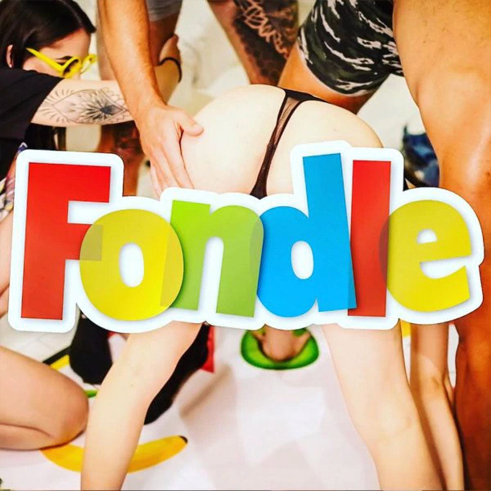 Fondle - Hands-On Party Game with colorful letters and playful interactions among players.