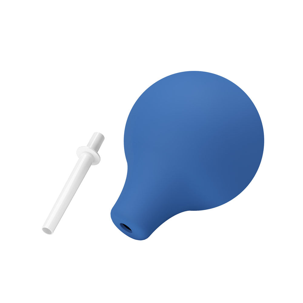 MR PLAY Anal Douche -  -  Unisex Douche - 224 ml Capacity with blue bulb and white nozzle.
