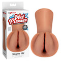 PDX Extreme Wet Pussies - Slippery Slit - Tan - Tan Self-Lubricating Vagina Stroker packaging and product