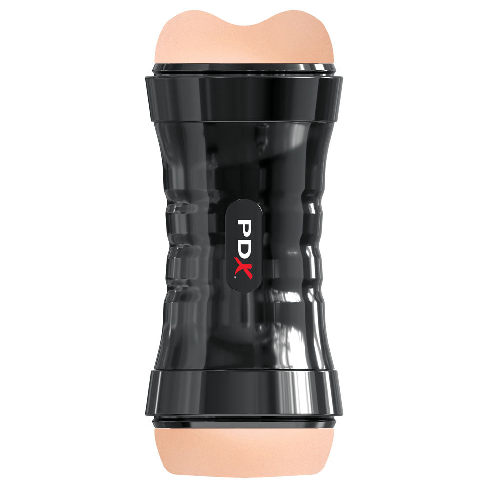 PDX Wet Pussies Super Flip-A-Pussy Over, a dual-ended stroker for men, featuring realistic details and self-lubricating design.