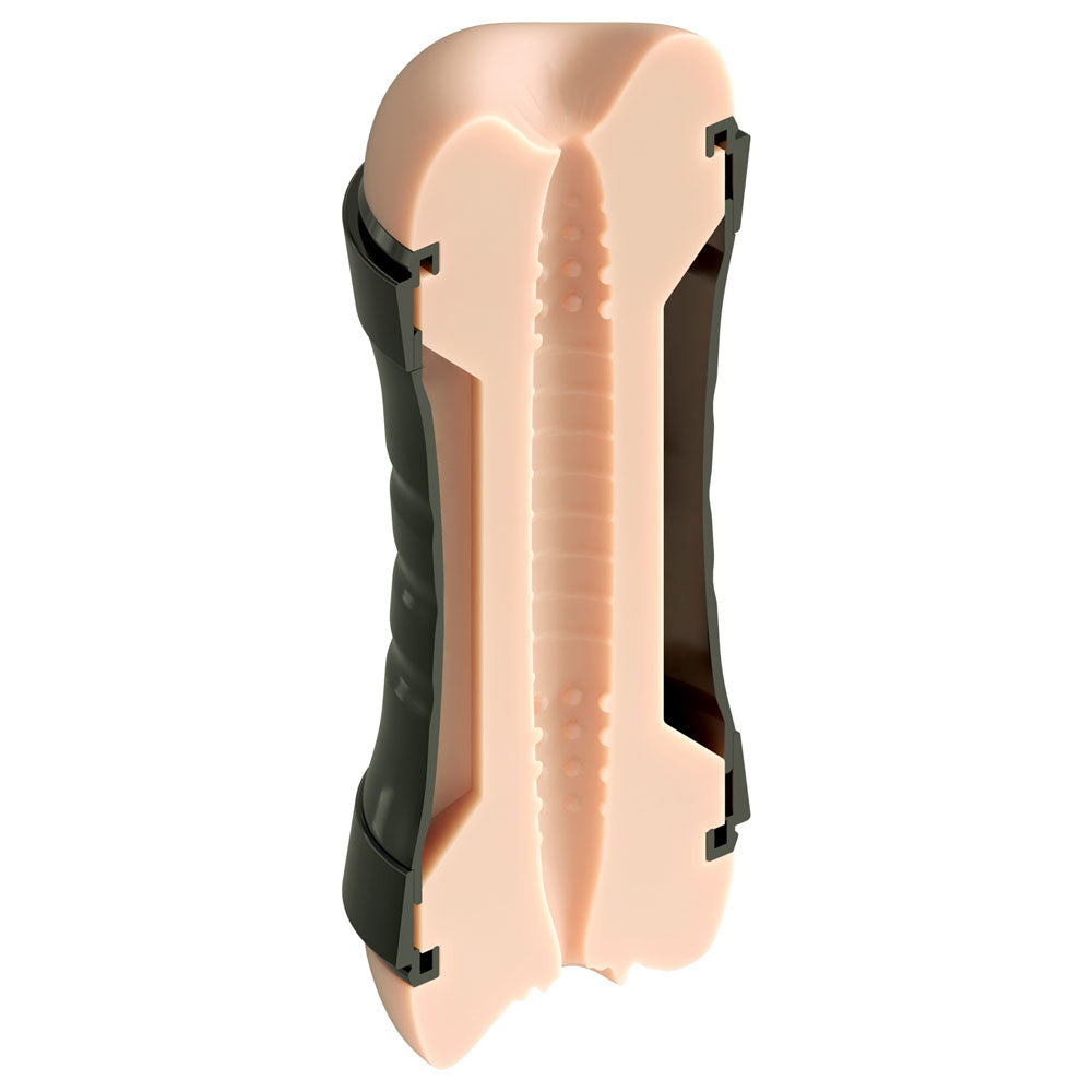 PDX Wet Pussies Super Flip-A-Pussy Over, dual-ended stroker for men, realistic design for enhanced pleasure.