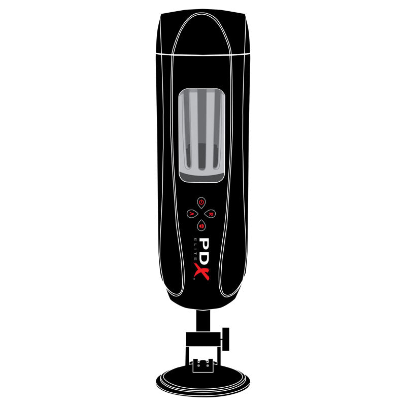 Pipedream Extreme Toys Elite Ultimate Milker 2 - USB Rechargeable Masturbator design with transparent window and control buttons.