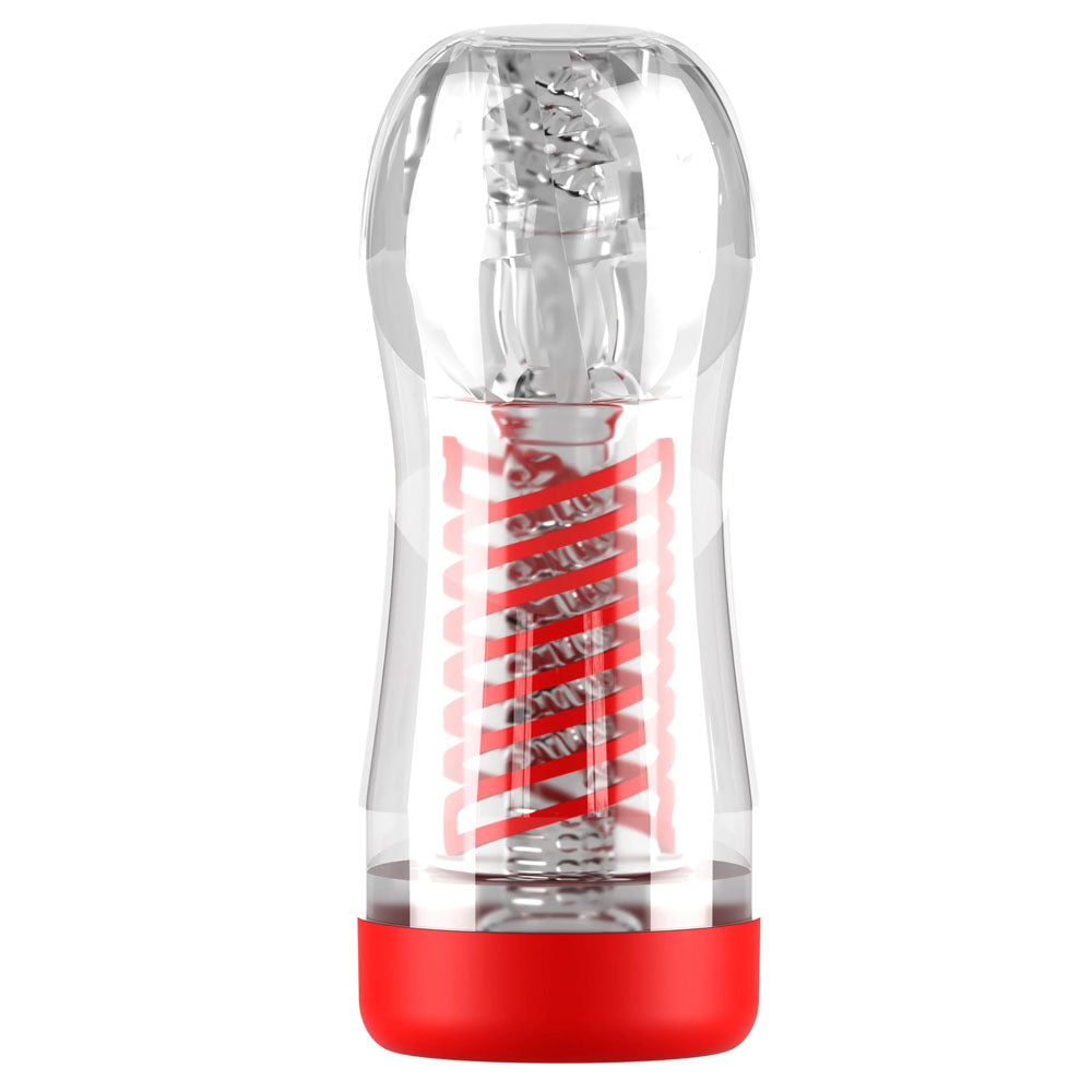 PDX Elite Viewtube 2 -  Stroker transparent sleeve with interior ribs and beads for visual stimulation.