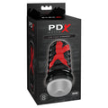 PDX Elite Air-Tight Stroker - Frosted - Stroker packaging showcasing its ribbed exterior for an enhanced masturbation experience.