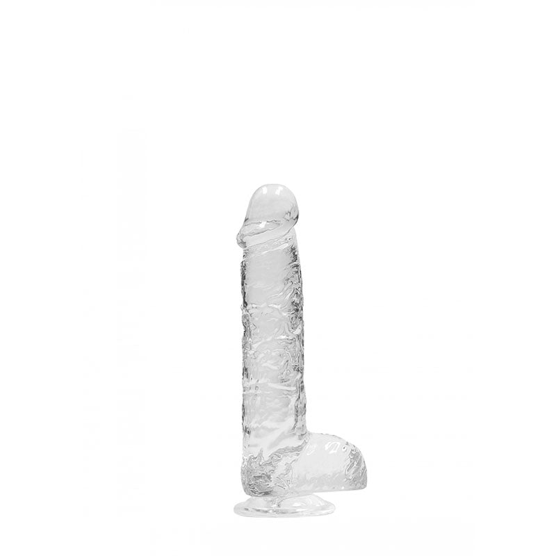 REALROCK 6'' Realistic Dildo With Balls -  15.2 cm Dong, crystal clear design with suction cup for adult fun.
