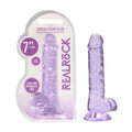 REALROCK 7'' Realistic Dildo With Balls - 17.8 cm Dong in crystal clear packaging, latex and phthalate free, suction cup base.