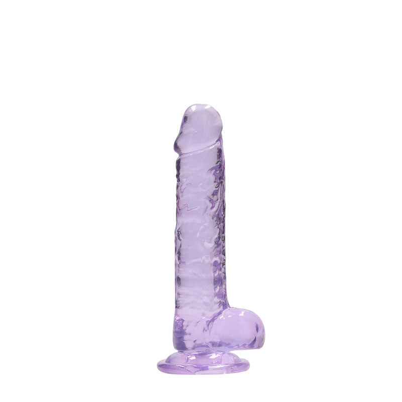 REALROCK 7'' Realistic Dildo With Balls -  17.8 cm Dong in purple color, featuring a sturdy suction cup.