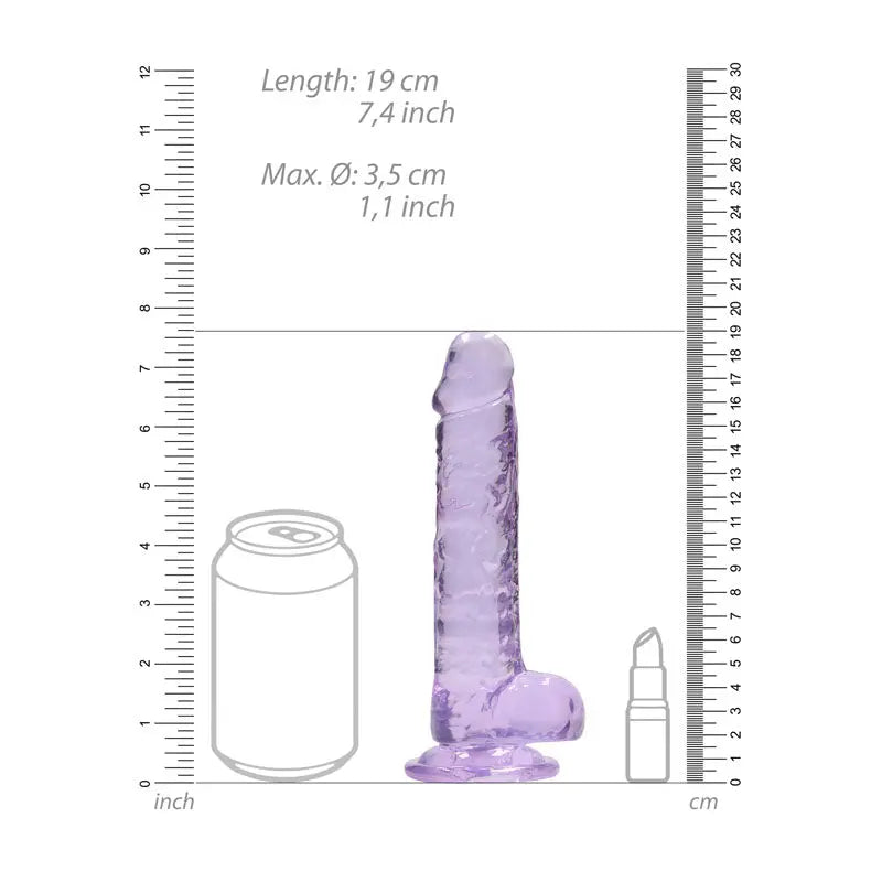 REALROCK 7'' Realistic Dildo With Balls -  17.8 cm Dong Shots Toys Discreet Intimate Essentials.