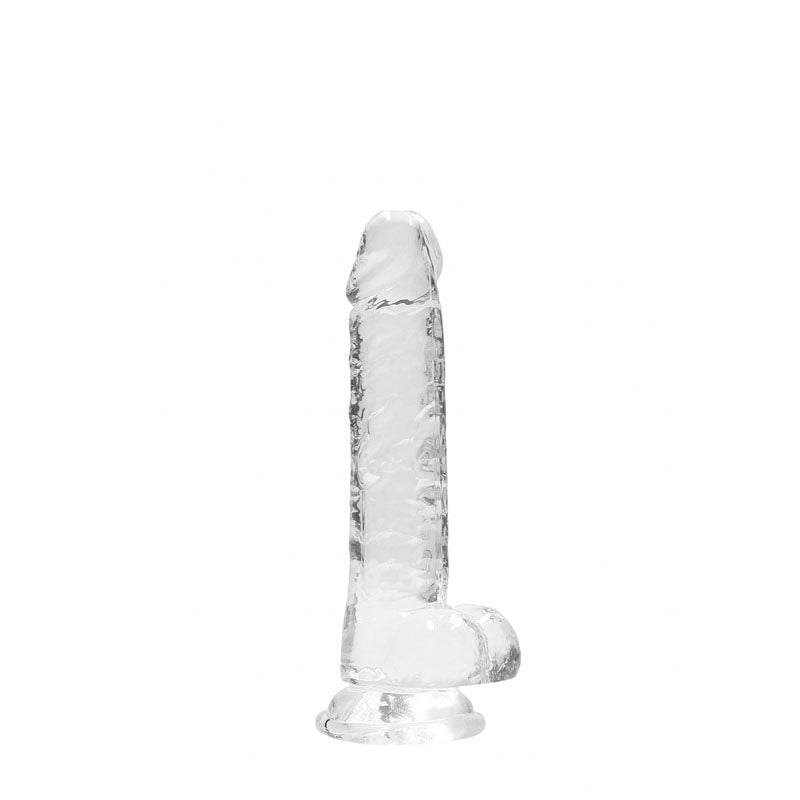 REALROCK 7'' Realistic Dildo With Balls -  17.8 cm Dong, crystal clear design, enhanced lifelike experience.