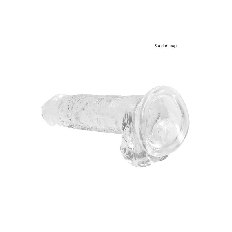 REALROCK 7'' Realistic Dildo With Balls -  17.8 cm Dong featuring suction cup for secure placement.