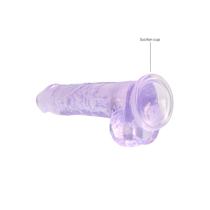 REALROCK 8'' Realistic Dildo With Balls -  20.3 cm Dong featuring a suction cup for easy use.