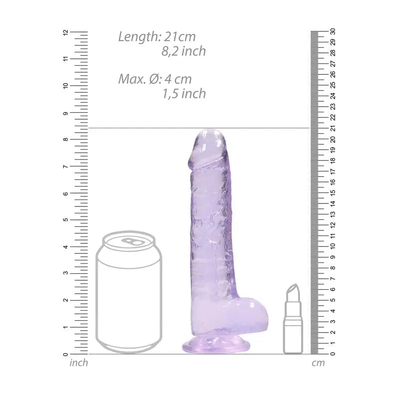 REALROCK 8'' Realistic Dildo With Balls -  20.3 cm Dong Shots Toys Discreet Intimate Essentials.