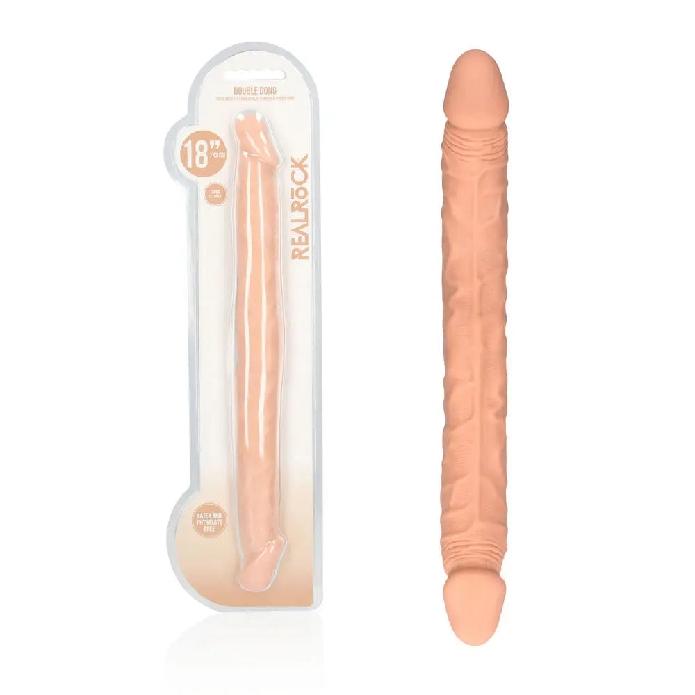 REALROCK 18'' Double Dildo -  46 cm Double Dong Shots Toys Discreet Intimate Essentials.