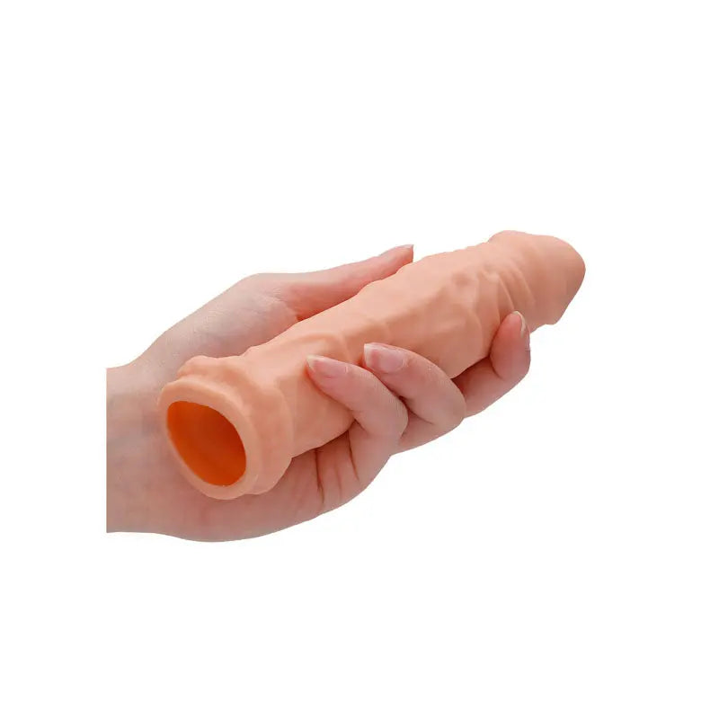 Affordable quality REALROCK 6'' Realistic Penis Sleeve -  15.2 cm Penis Extension Sleeve  from Shots Toys by Discreet Intimate Essentials with Discreet Delivery 