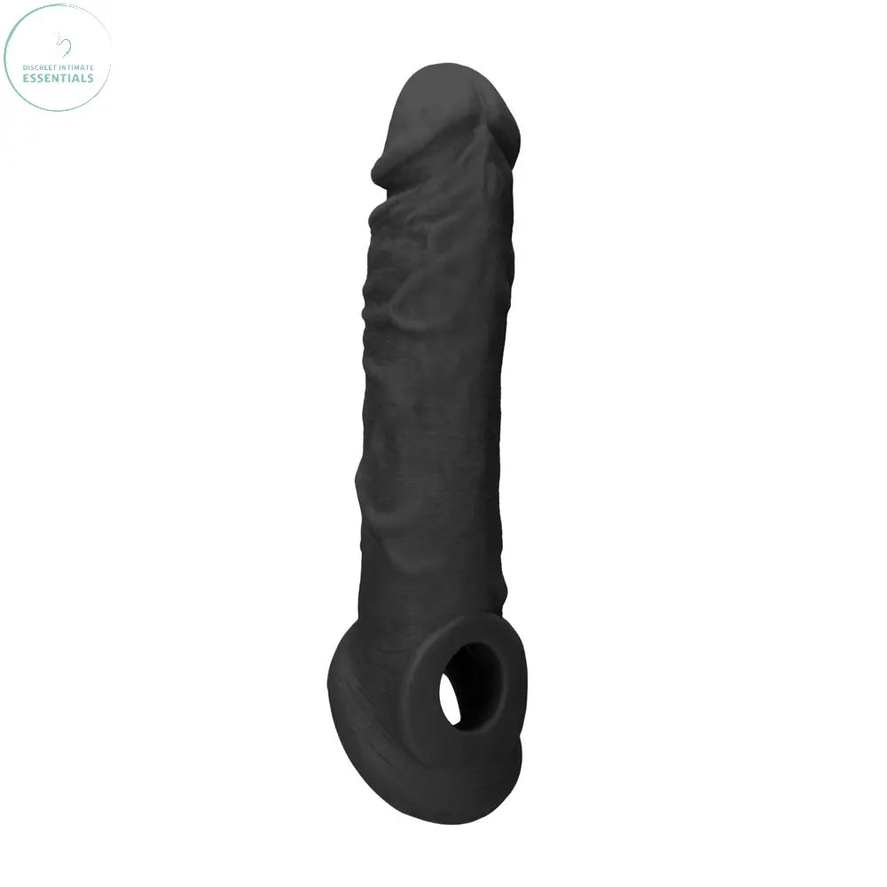 Affordable quality REALROCK 8'' Realistic Penis Extender with Rings -  -  20.3 cm Penis Extension Sleeve  from Shots Toys by Discreet Intimate Essentials with Discreet Delivery 